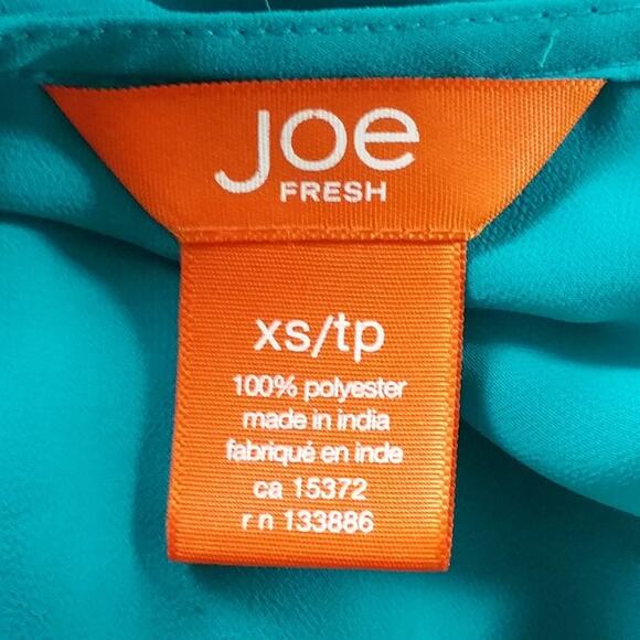 Joe Fresh Green Sleeveless Sheer Embroidered Sheer Top XS - Picture 5 of 5